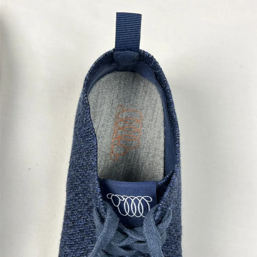 Woolloomooloo‎ EUC Darwin Sneakers Womens 37 Navy Blue Merino Wool Lace Up